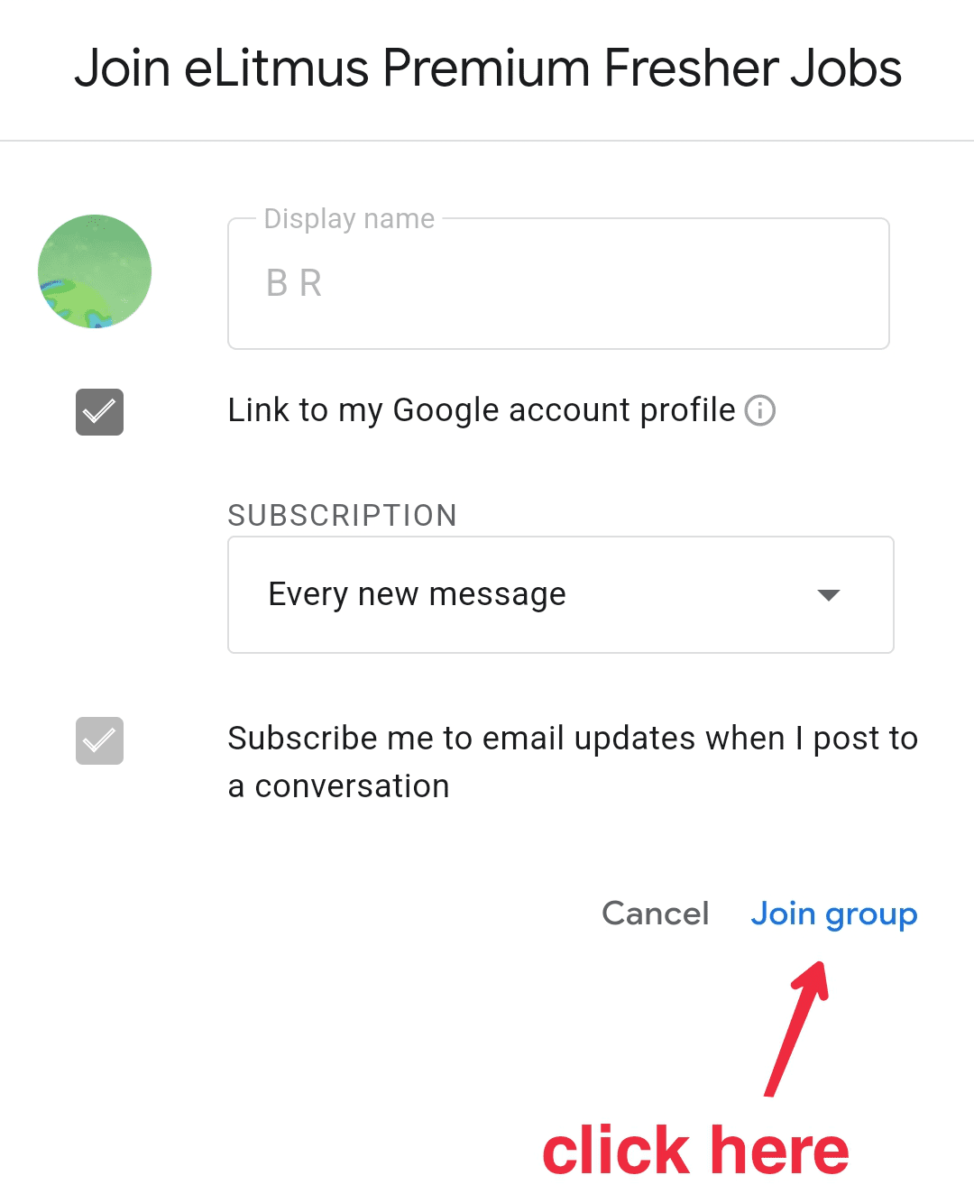 Click on Join group button